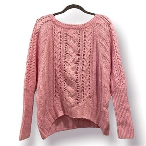 JUICY COUTURE Cableknit Sweater Y2K Bubblegum Pink Barbiecore Mohair Blend XS